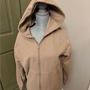 Alo Renown Full Zip Up Hoodie in Gravel